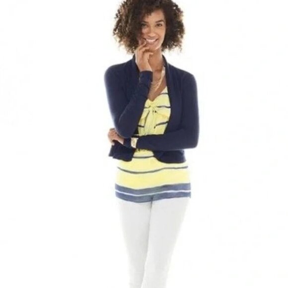 CABI Easy Topper Jacket Navy Sz S #5153 NWOT - Picture 1 of 4